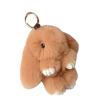 Fluffy Rabbit Keychain Pendant Charm for Bag Purse Backpack