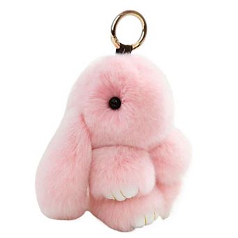 Fluffy Rabbit Keychain Pendant Charm for Bag Purse Backpack