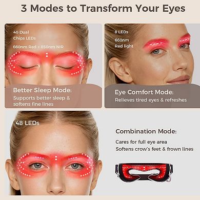 Red Light Eye Device: 3 modes for fine lines & dark circles. Refresh tired eyes & relax.