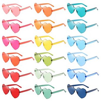 Heart Rimless Sunglasses Summer Party Supplies 18 pc
