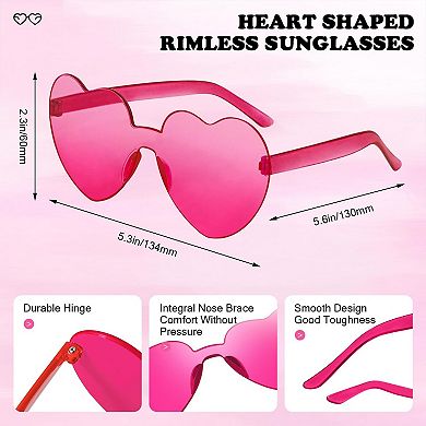 Heart Rimless Sunglasses Summer Party Supplies 18pc