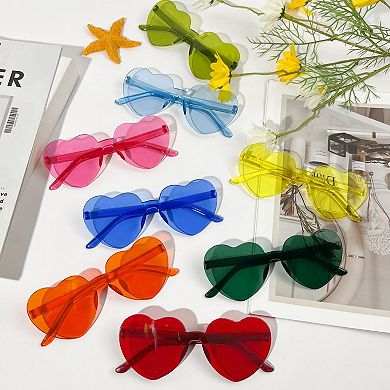 Heart Rimless Sunglasses Summer Party Supplies 18pc