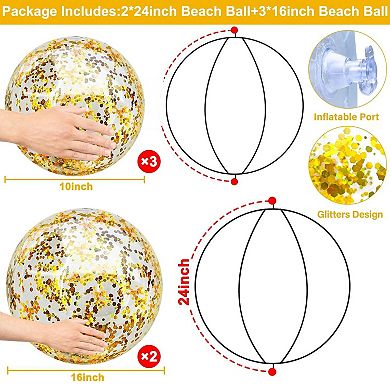 Inflatable Beach Balls Summer Party Decorations 5pc