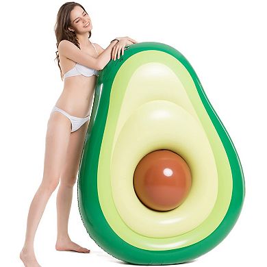 Inflatable Avocado Pool Float With Ball