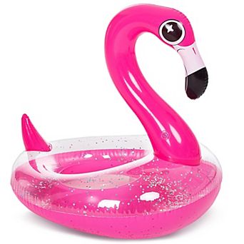 Inflatable Flamingo Pool Float Tube Glitter Adults Beach Lake Summer Party