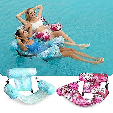2 Packs Inflatable Pool Floats Adult Floating Lounge Chairs Water Fun