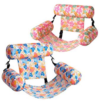 2 Packs Inflatable Pool Floats Adult Floating Lounge Chairs Water Fun