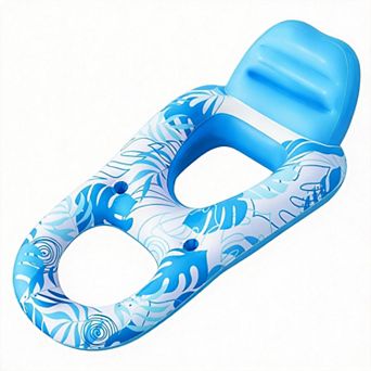 Inflatable Pool Float Lounger Chair with Cup Holders