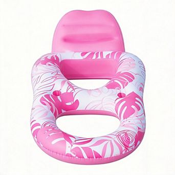 Inflatable Pool Float Lounger Chair with Cup Holders