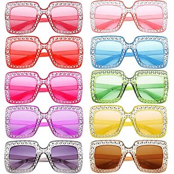 Crystal Oversized Sunglasses Summer Party Favors 10 pc