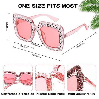 Crystal Oversized Sunglasses Summer Party Favors 10pc