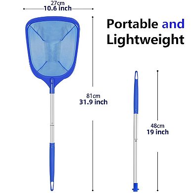 Pool Skimmer Net With Pole Ultra Fine Mesh Leaf Cleaner