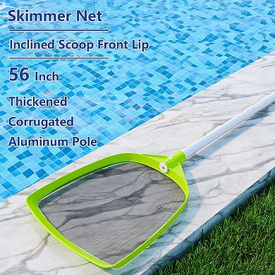Pool Leaf Skimmer Net with Pole Pool Cleaner Supplies