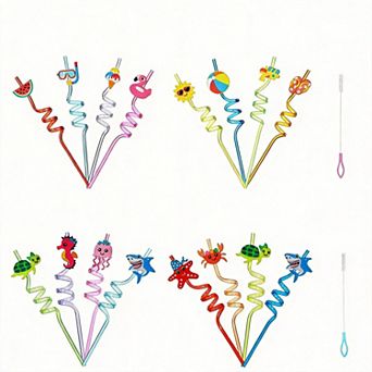 Reusable Drinking Straws Summer Party Favors 16 pc