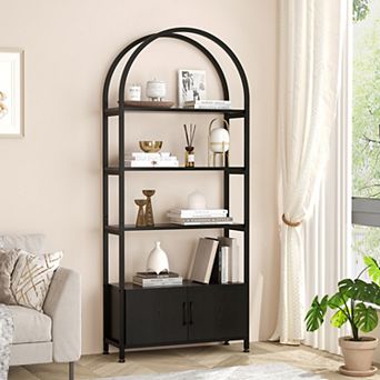 4 tier 5 Inch Bookshelf Metal Frame Freestanding Sturdy Storage Organizer