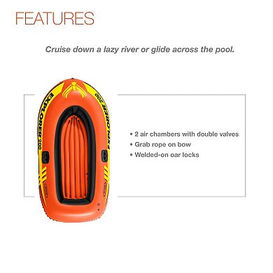 Explorer Inflatable Boat Dual Air Chambers Welded Oar Locks
