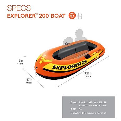 Explorer Inflatable Boat Dual Air Chambers Welded Oar Locks