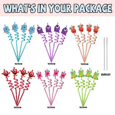 Reusable Drinking Straws Party Decoration Supplies 24pc
