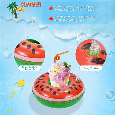 Inflatable Drink Floats Summer Party Cup Coasters 15pc