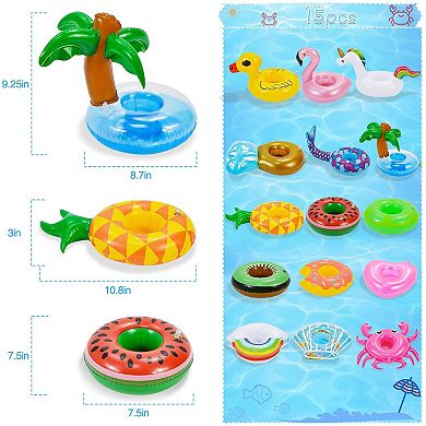 Inflatable Drink Floats Summer Party Cup Coasters 15pc