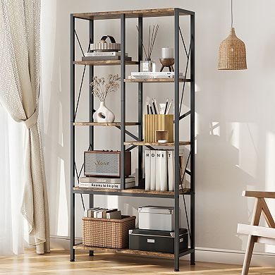 5-Tier Bookshelf Sturdy Storage Organizer for Books Decor Collection