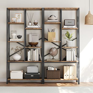 5-Tier Bookshelf Sturdy Storage Organizer for Books Decor Collection