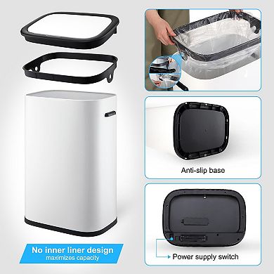13 Gallon / 50 Liter Motion Sensor Trash Can Smart Trash Can with Lid Rectangular Automatic