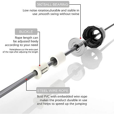Jump Rope Ball Bearings Adjustable Speed Fitness Workout Home Gym Skipping Exercise