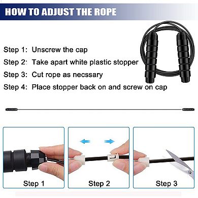 Jump Rope Ball Bearings Adjustable Speed Fitness Workout Home Gym Skipping Exercise