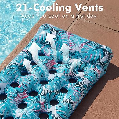 2 Pack Inflatable Pool Float Mat Headrest Lake Raft Lounger