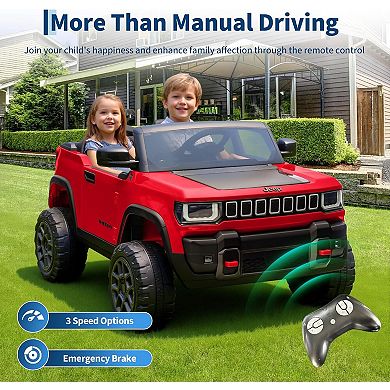 24v Licensed Kids Ride on Carwith Parent Remote Control 3 Speeds Bluetooth Music LED Lights