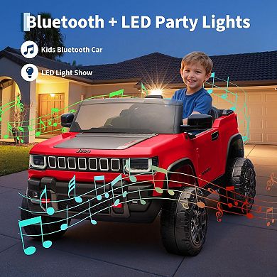24v Licensed Kids Ride on Carwith Parent Remote Control 3 Speeds Bluetooth Music LED Lights