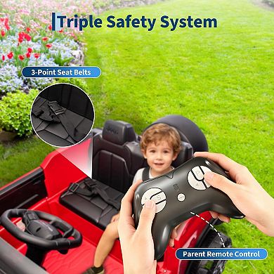 24v Licensed Kids Ride on Carwith Parent Remote Control 3 Speeds Bluetooth Music LED Lights