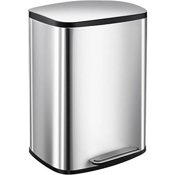 13Gal Hands-Free Stainless Steel Kitchen Trash Can - BPA Free - Large Capacity for Kitchen Use