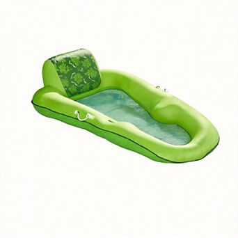 Aqua Campania Pool Float Lounge 2-in-1 Adjustable Backrest Cupholder