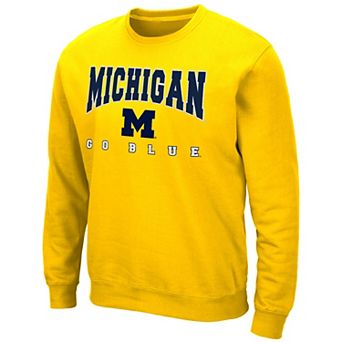 Men's Michigan Wolverines Bandon Dunes Appliqué Crewneck Sweatshirt