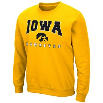 Men's Iowa Hawkeyes Bandon Dunes Appliqué Crewneck Sweatshirt