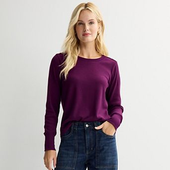Women's Sonoma Goods For Life® Cozy Waffle Pullover Shirt