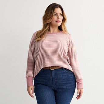 Plus Size Sonoma Goods For Life® Cozy Waffle Pullover