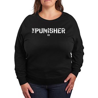Plus Size Marvel The Punisher Logo French Terry Long Sleeve Tee