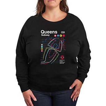 Plus Size Marvel Spider-Man French Terry Long Sleeve Tee
