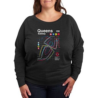 Plus Size Marvel Spider-Man French Terry Long Sleeve Tee