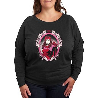 Plus Size Marvel Scarlet Witch Coquette Frame French Terry Long Sleeve Tee