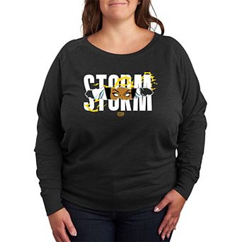 Plus Size Marvel X-Men Storm Tear French Terry Long Sleeve Tee