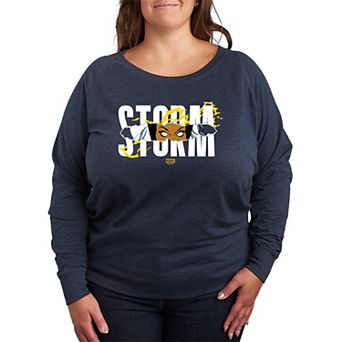 Plus Size Marvel X-Men Storm Tear French Terry Long Sleeve Tee