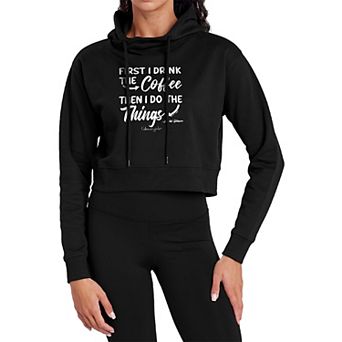 Juniors' Gilmore Girls I Drink Coffee Cropped Hoodie