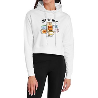 Juniors' Gilmore Girls Coffee Time Cup Cropped Hoodie