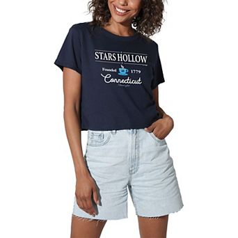 Juniors' Gilmore Girls Stars Hollow Vintage Cropped Graphic Tee