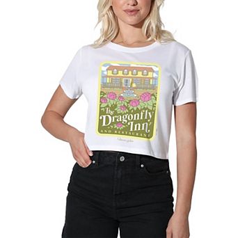 Juniors' Gilmore Girls The Dragonfly Inn Cropped Graphic Tee