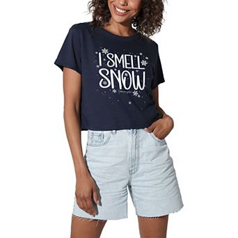 Juniors' Gilmore Girls I Smell Snow Cropped Graphic Tee
